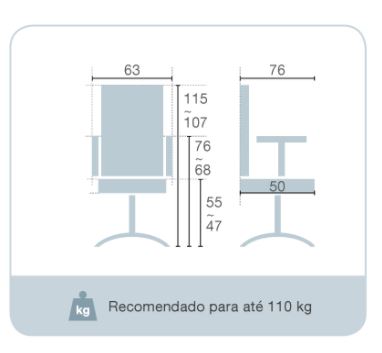 Cadeira Escritório Presidente Blm 616 P