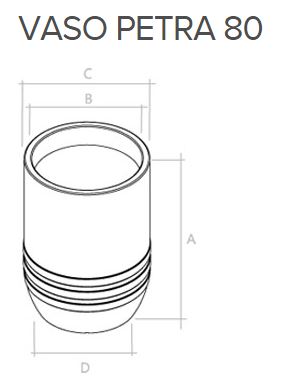 Vaso em Polietileno - Petra 80 - B49cm x B80cm