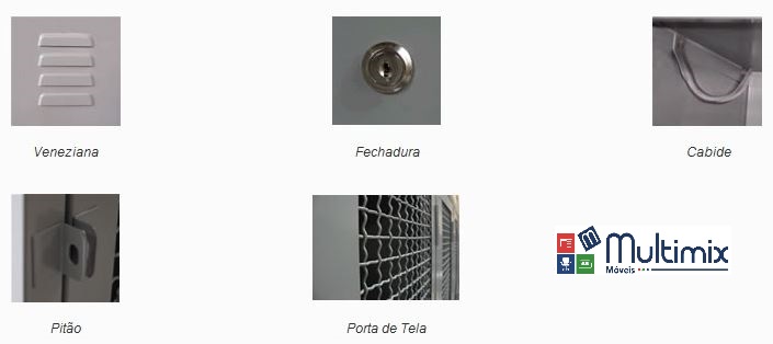 Grp 2/3 - Roupeiro de Aço 3 Portas | Chapa 26 - Pitão P/ Cadeado