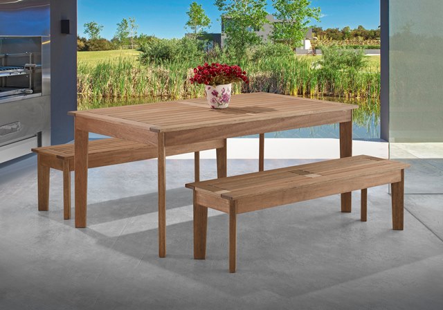 Conjunto para Churrasqueira Gourmet 250 - 1 Mesa de 2,50m + 2 Bancos sem Encosto de 2,30m