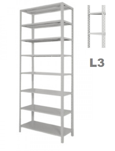 Estante De Aço 8 Prateleiras Edi-009/300 | Chapa 22 - Alt. 3,00 X Larg. 0,92 X Prof. 0,30 - Linha Industrial L3