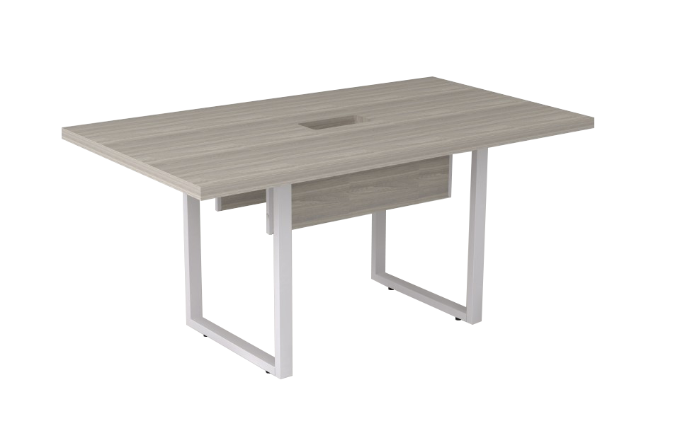 Mesa De Reunião Pé Quadrado Com Rasgo Para Caixa Basic M 160 X 90 | Linha Prima ARQ 40mm