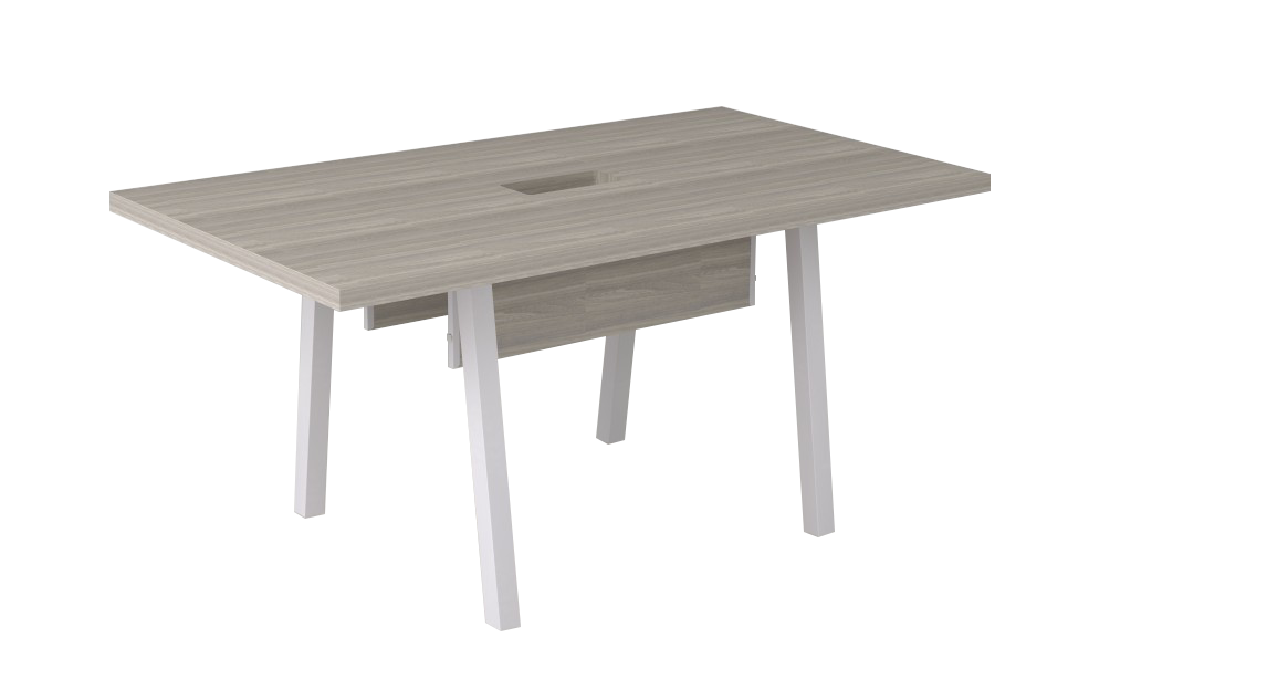 Mesa de Reunião Pé Cavalete com Rasgo para Caixa Basic M 160 x 90 | Linha Prima ARQ 40mm