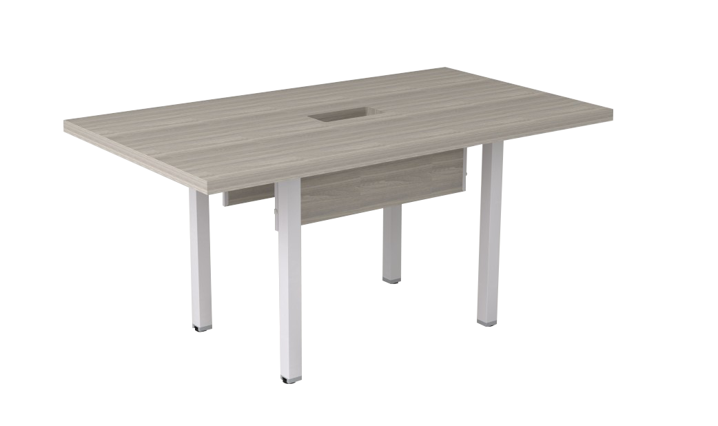 Mesa de Reunião Pé Trave com Rasgo Para Caixa Basic M 250 x 100 | Linha Prima ARQ 40mm